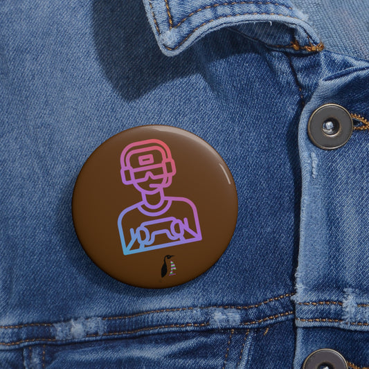 Custom Pin Buttons Gaming Brown