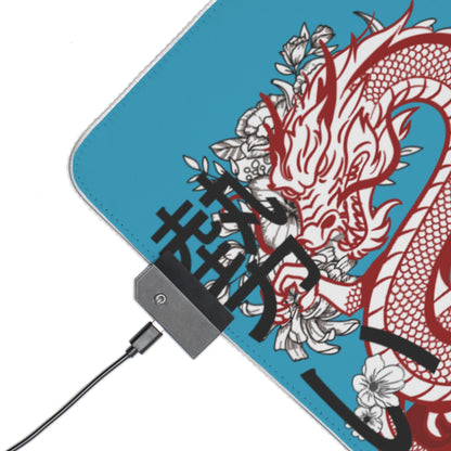 LED Gaming Mouse Pad: Dragons Turquoise