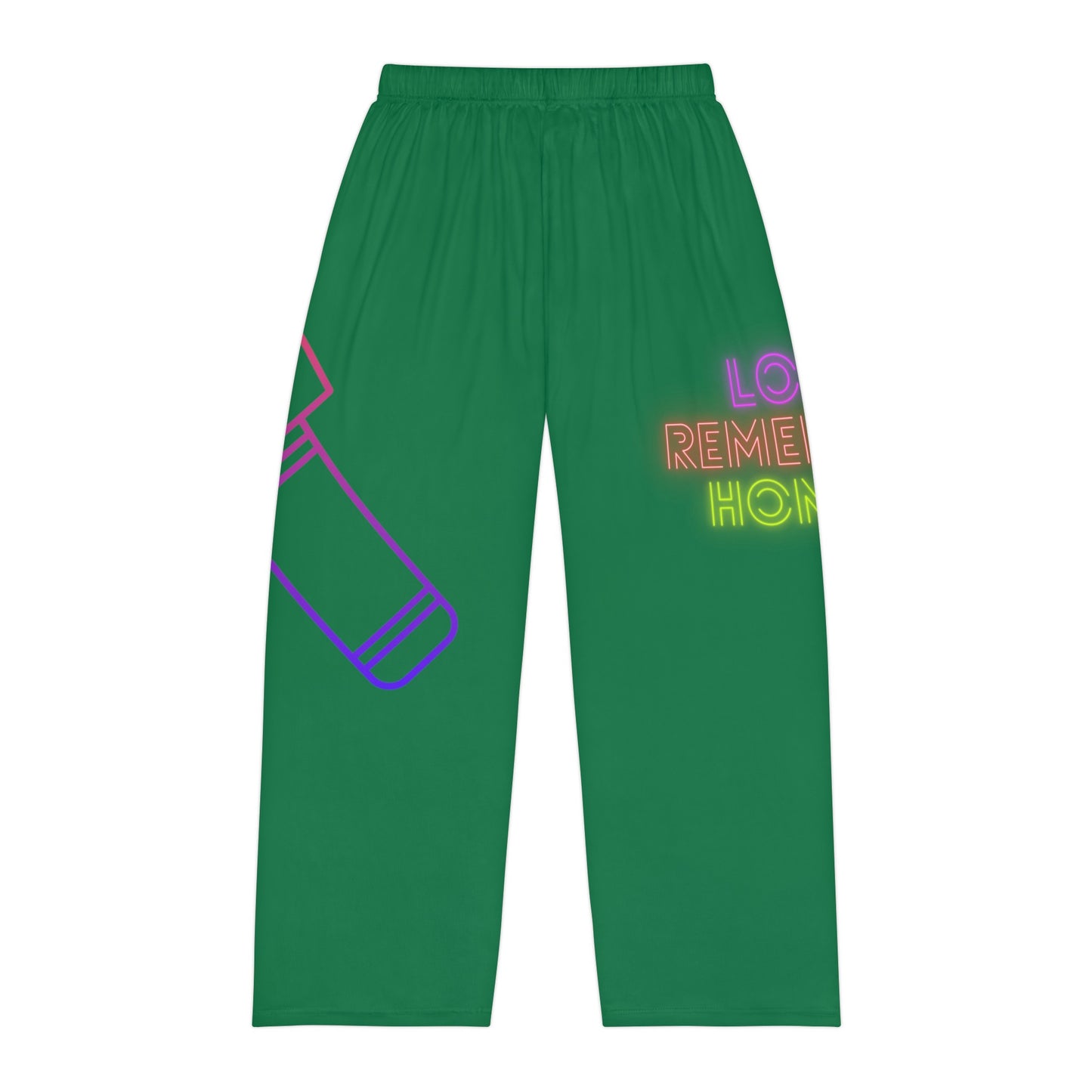 Men's Pajama Pants: Music Dark Green