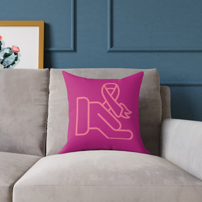 Spun Polyester Pillow: Fight Cancer Pink