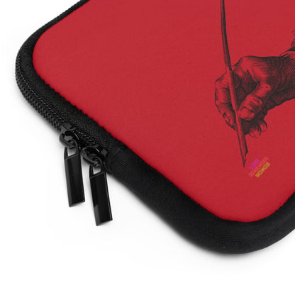 Laptop Sleeve: Writing Dark Red