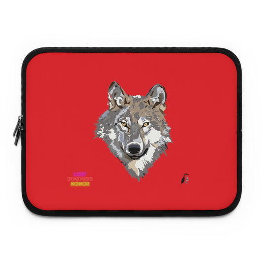 Laptop Sleeve: Wolves Red