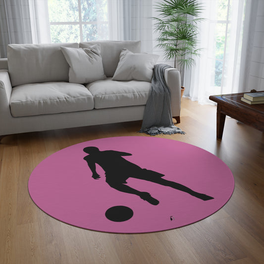 Round Rug: Soccer Lite Pink