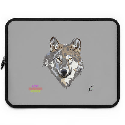 Laptop Sleeve: Wolves Lite Grey