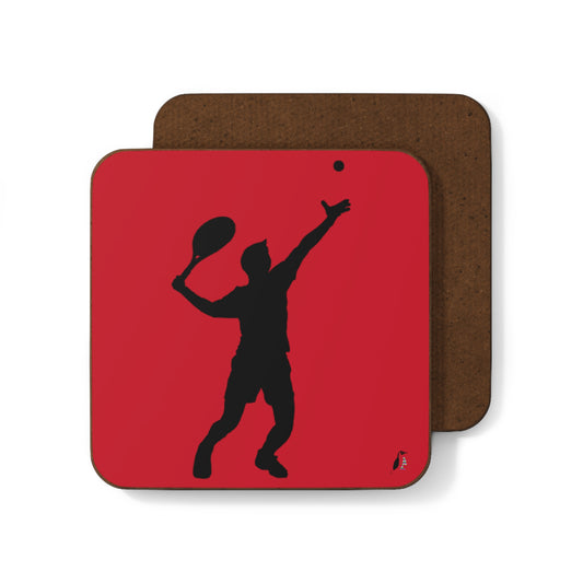 Hardboard Back Coaster: Tennis Dark Red