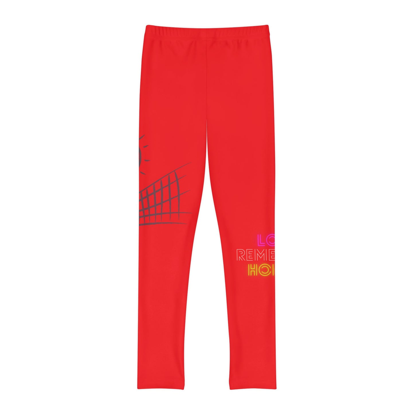 Youth Full-Length Leggings: Volleyball Red