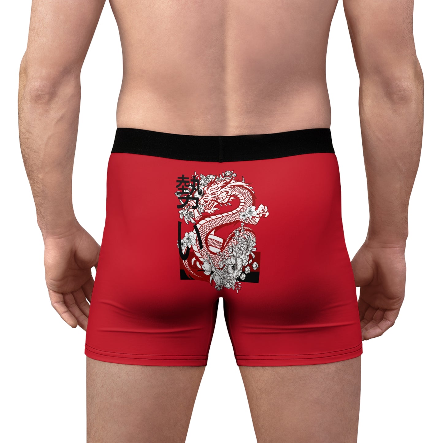 Men's Boxer Briefs: Dragons Dark Red