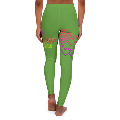 Women's Spandex Leggings: Music Green