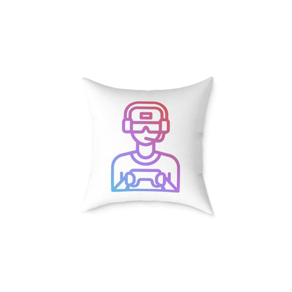 Spun Polyester Pillow: Gaming White