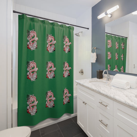 Shower Curtains: #2 Dragons Dark Green