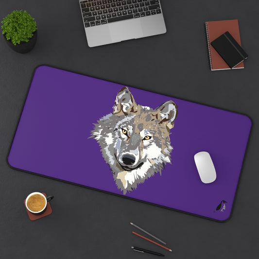 Desk Mat: Wolves Purple