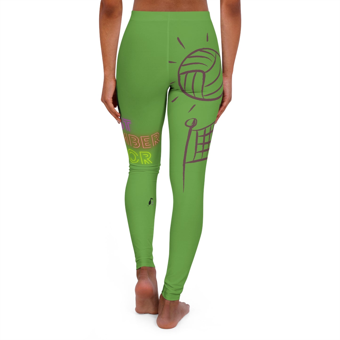 Women's Spandex Leggings: Volleyball Green