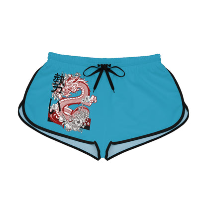 Women's Relaxed Shorts: Dragons Turquoise