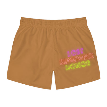 Swim Trunks: Crazy Penguin World Logo Lite Brown