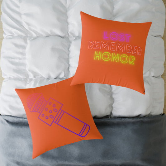 Spun Polyester Pillow: Music Orange
