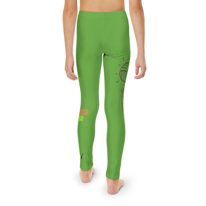 Youth Full-Length Leggings: Volleyball Green