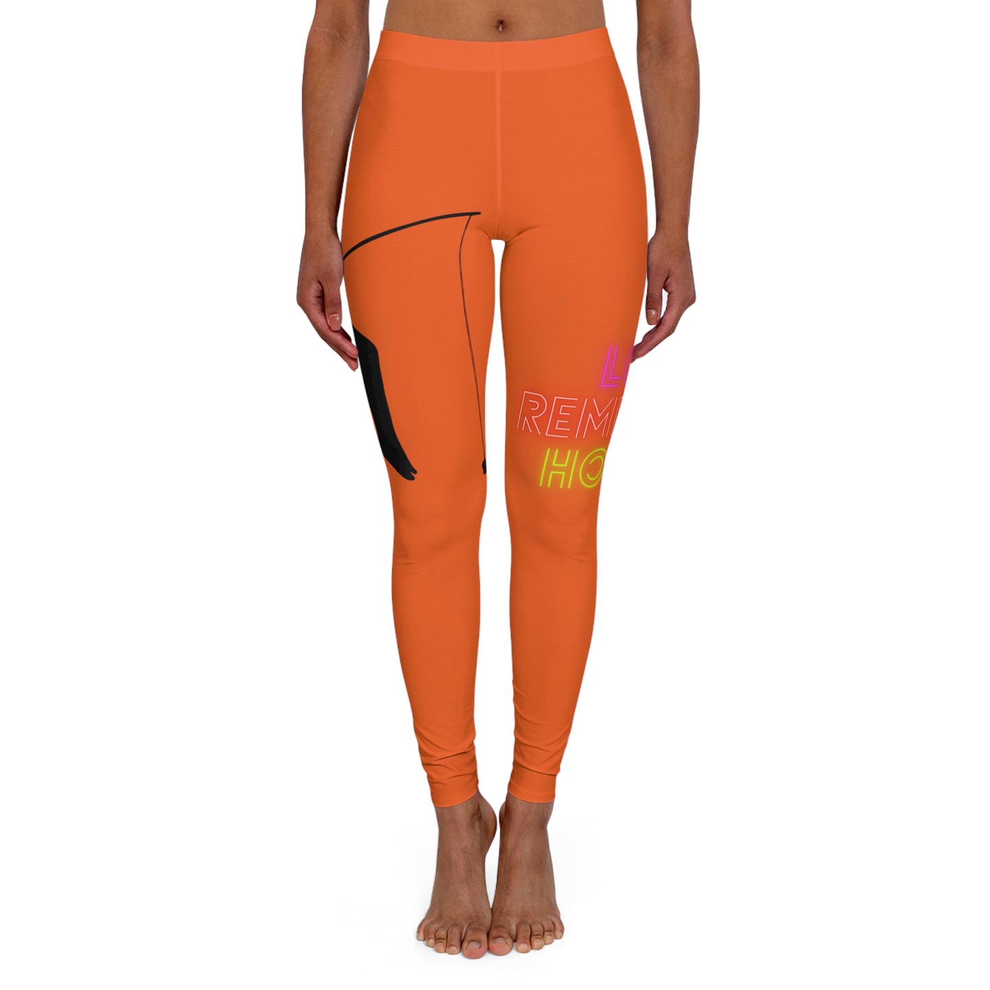 Women's Spandex Leggings: Fishing Orange