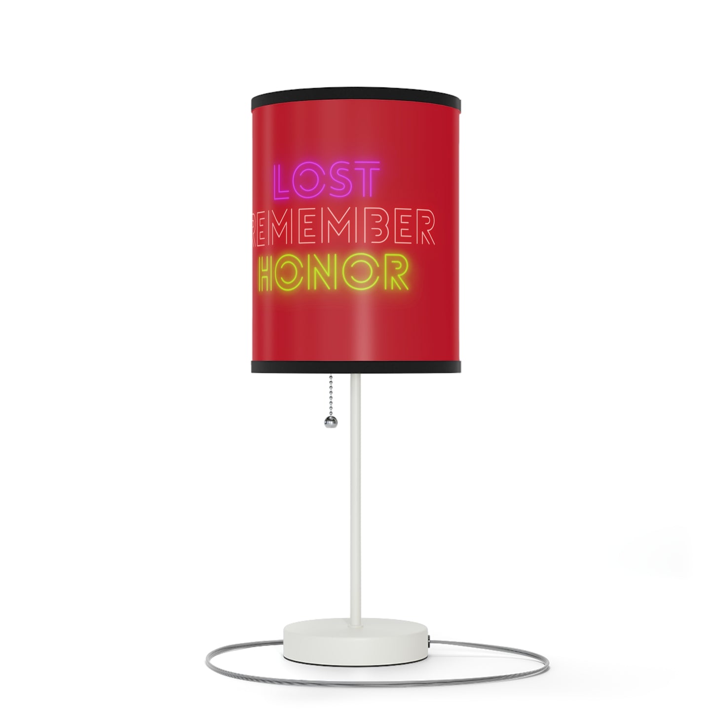 Lamp on a Stand, US|CA plug: Crazy Penguin World Logo Dark Red