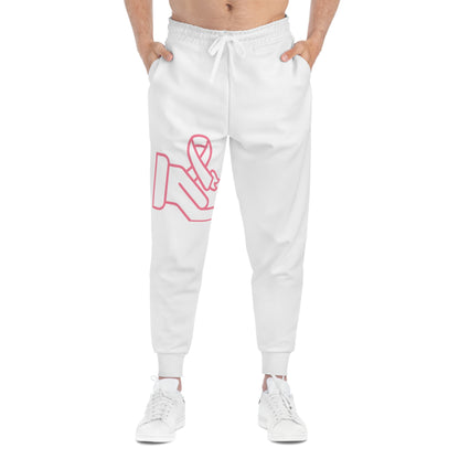 Athletic Joggers: Fight Cancer White