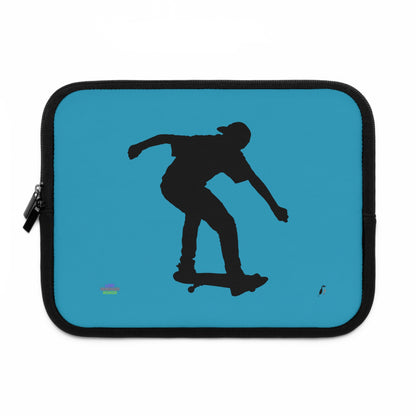 Laptop Sleeve: Skateboarding Turquoise