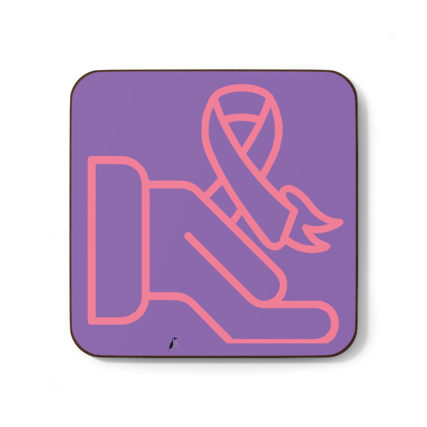 Hardboard Back Coaster: Fight Cancer Lite Purple