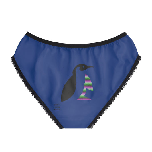 Women's Briefs: Crazy Penguin World Logo Blue