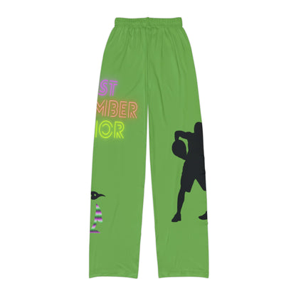 Kids Pajama Pants: Basketball Green