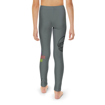 Youth Full-Length Leggings: Football Dark Grey