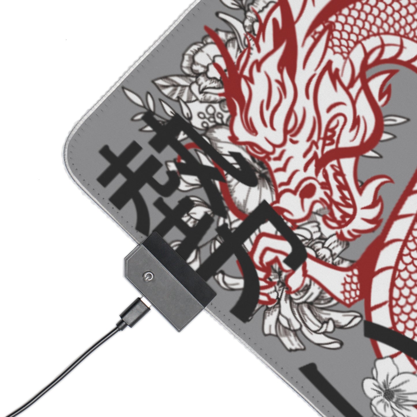 LED Gaming Mouse Pad: Dragons Grey