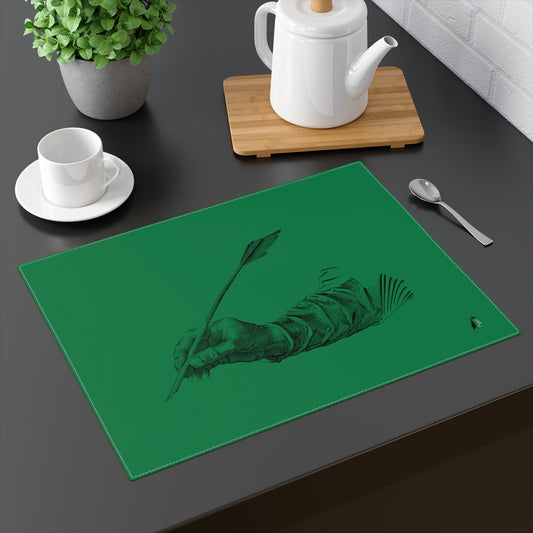 Placemat, 1pc: Writing Dark Green