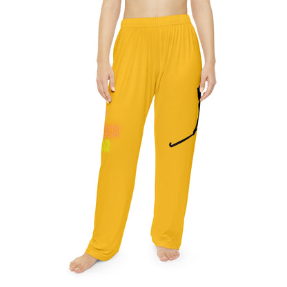 Pambabaeng Pajama Pantalon: Hockey Yellow