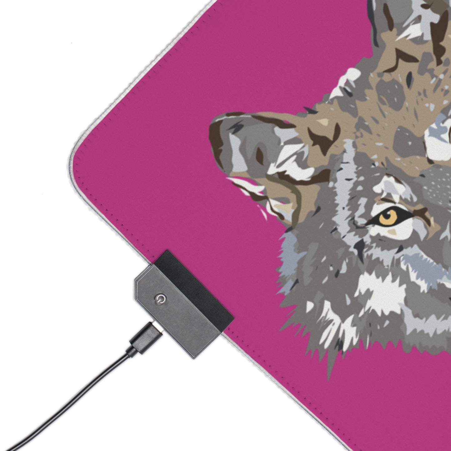 LED Gaming Mouse Pad: Wolves Pink