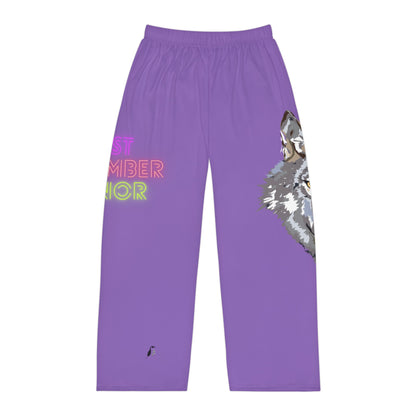 Men's Pajama Pants: Wolves Lite Purple