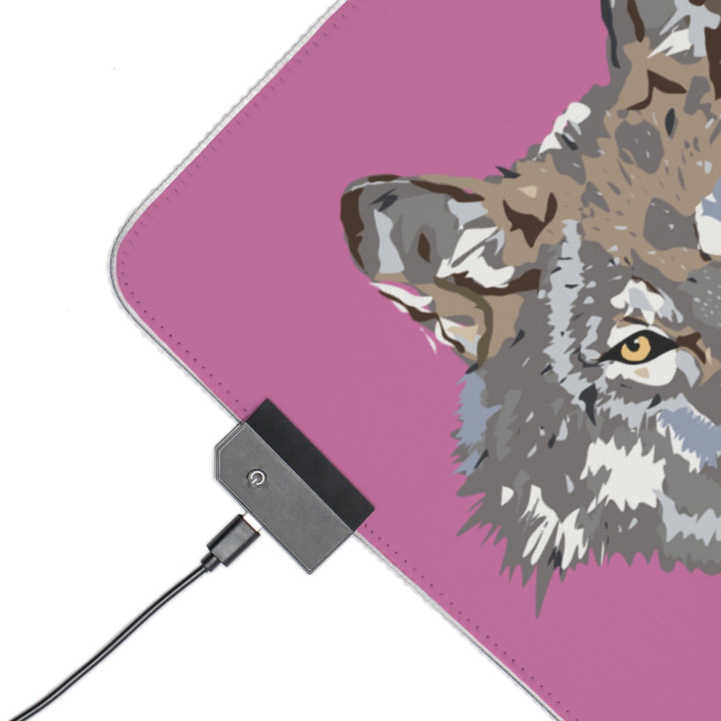 LED Gaming Mouse Pad: Wolves Lite Pink