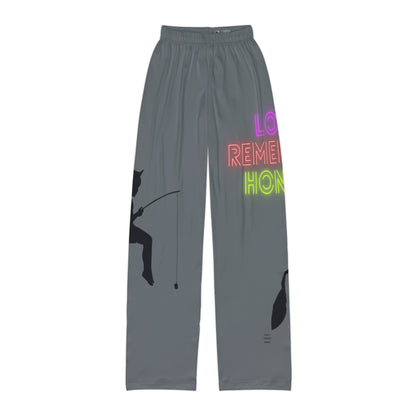 Kids Pajama Pants: Fishing Dark Grey