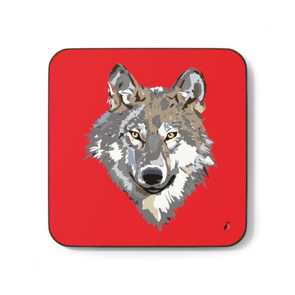 Hardboard Back Coaster: Wolves Red