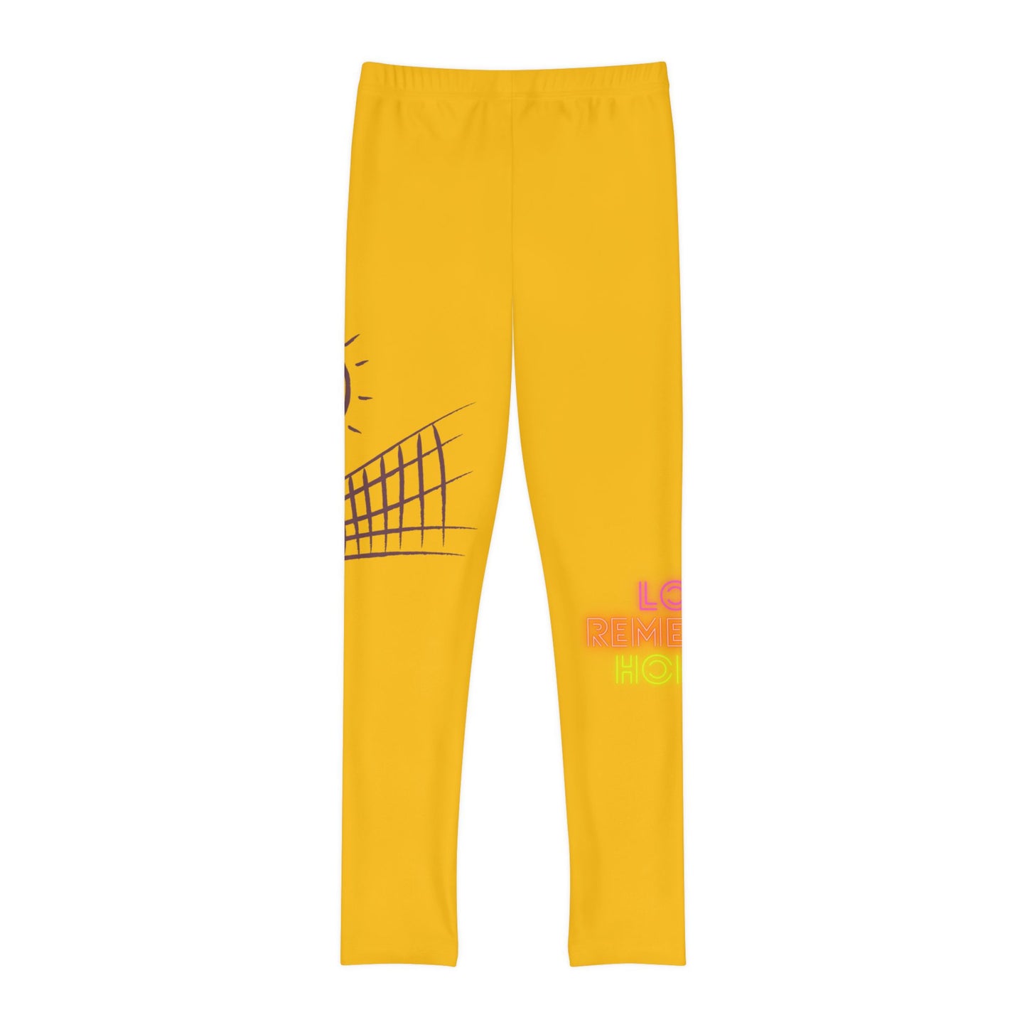 Youth Full-Length Leggings: Volleyball Yellow