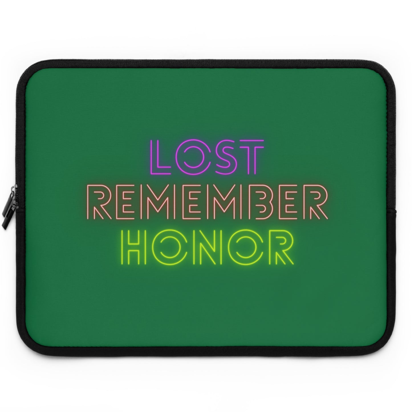 Laptop Sleeve: Lost Remember Honor Dark Green