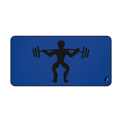 Desk Mat: Weightlifting Dark Blue