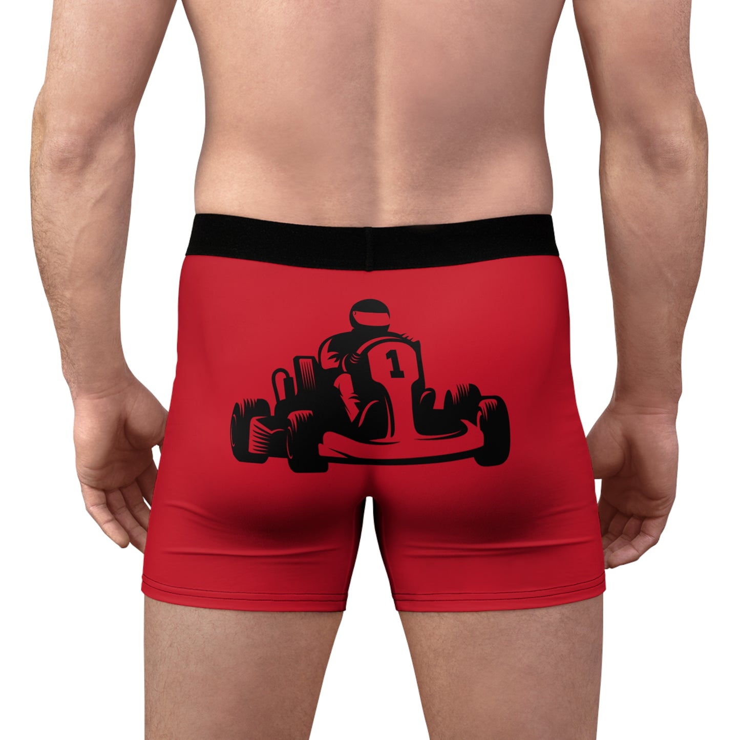 Men's Boxer Briefs: Racing Dark Red