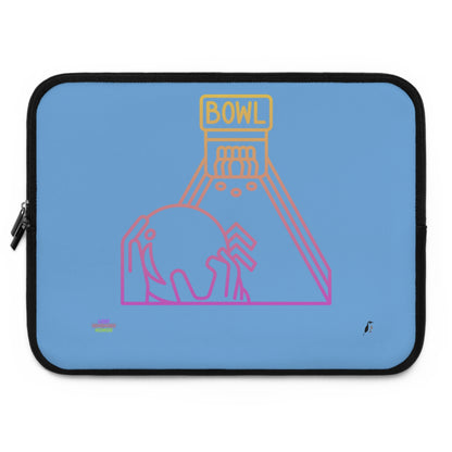 Laptop Sleeve: Bowling Lite Blue