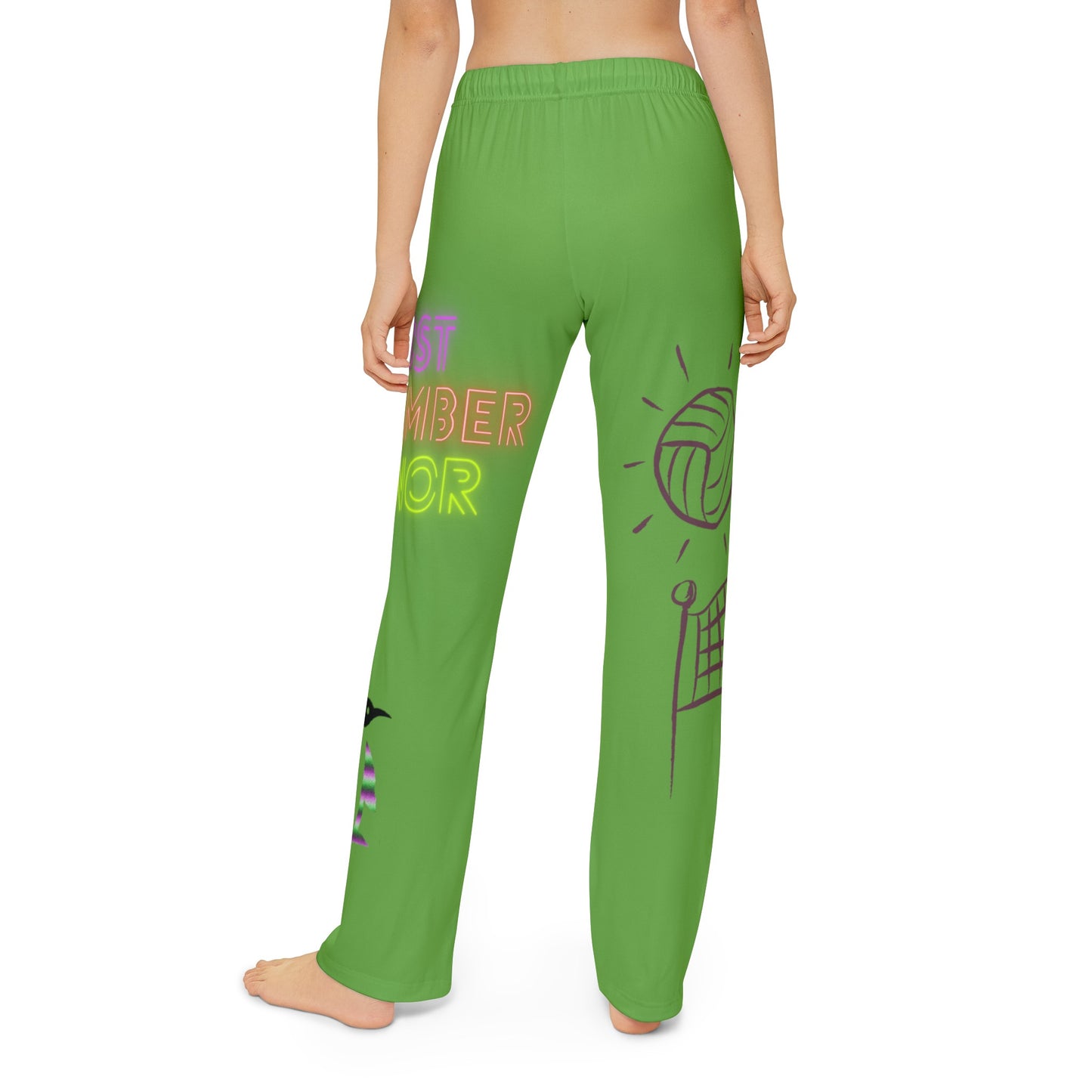 Kids Pajama Pants: Volleyball Green