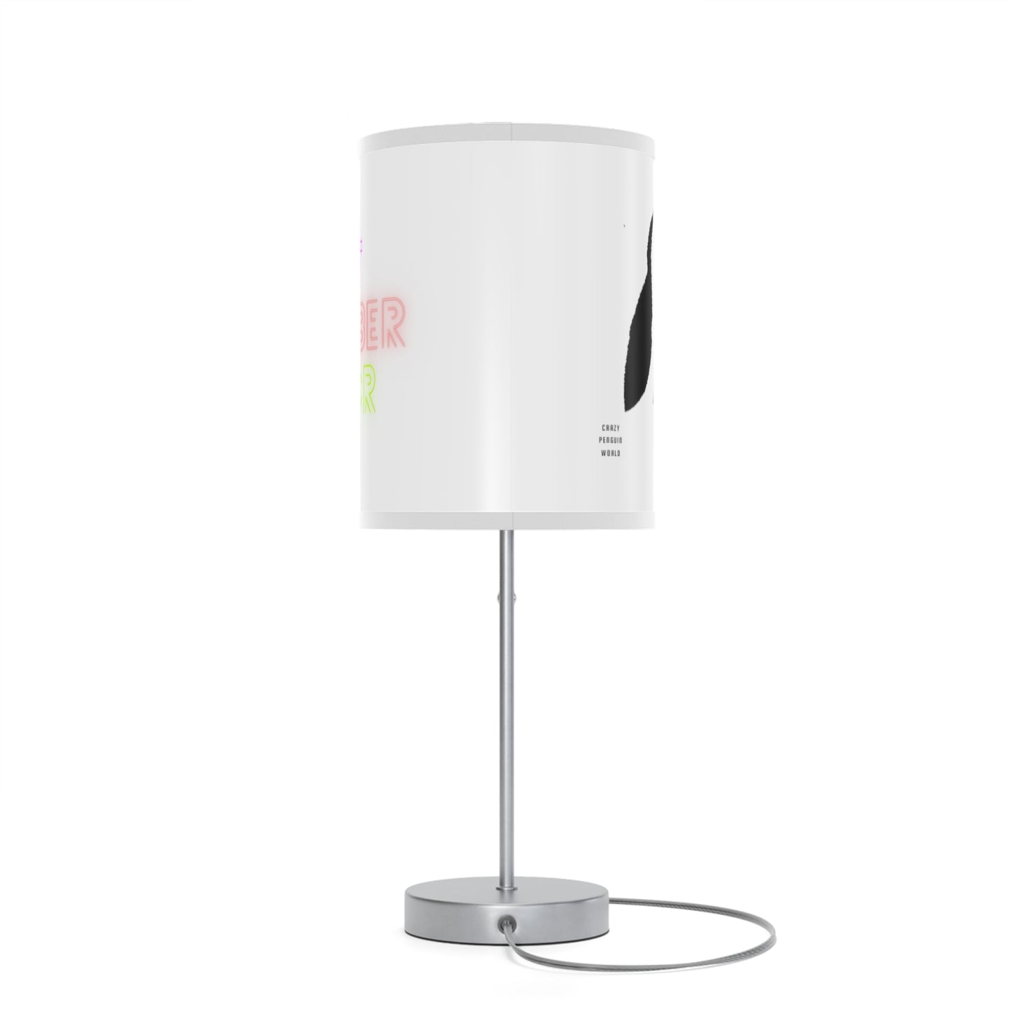 Lamp on a Stand, US|CA plug: Crazy Penguin World Logo White