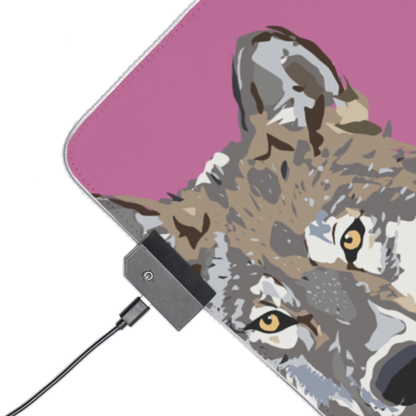 LED Gaming Mouse Pad: Wolves Lite Pink