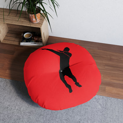 Tufted Floor Pillow, Round: Dance Red