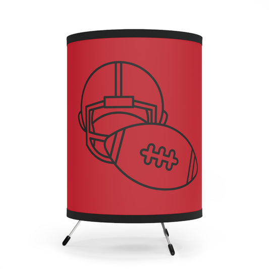 Tripod Lamp with High-Res Printed Shade, US\CA plug: Football Dark Red