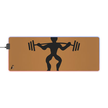 LED Gaming Mouse Pad: Weightlifting Lite Brown