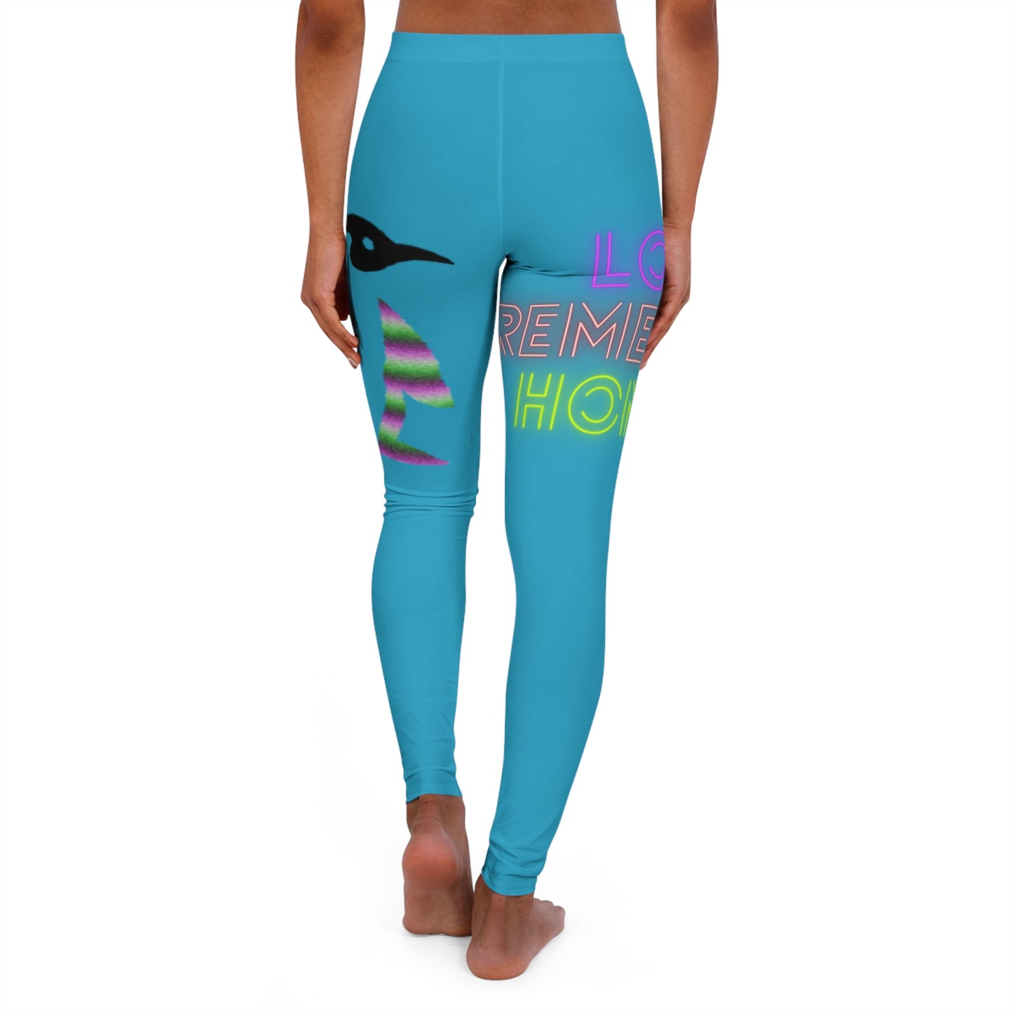 Women's Spandex Leggings: Lost Remember Honor Turquoise