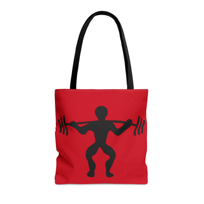 Tote Bag: Weightlifting Dark Red