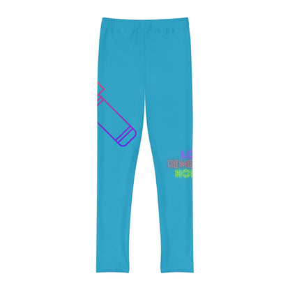 Youth Full-Length Leggings: Music Turquoise